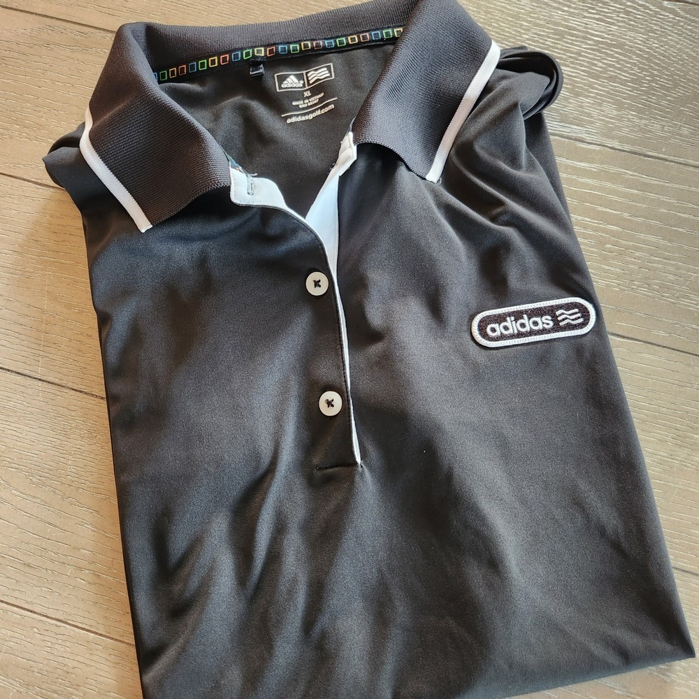 Adidas Golf Polo Shirt Womens XL Black Short Sleeve Performance Athletic Top‎